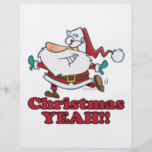 christmas YEAH funny dancing santa cartoon Full Color Flyer