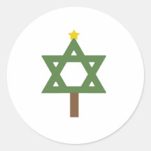 CHRISTMUKKAH TREE ROUND STICKERS