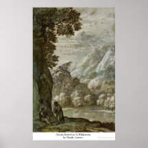 Christs Seduction In Wilderness by Claude Lorrain Poster