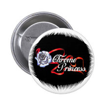 chrome princess pinback button