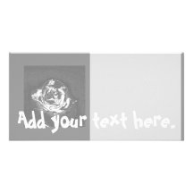 Chrome Rose Grey Customized Photo Card