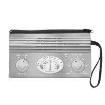 Chrome Vintage Radio Wristlet Purses