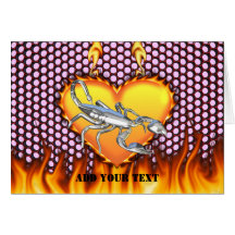 Chromed scorpion design 1 with fire card