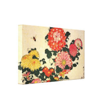 Chrysanthemum and bee by Hokusai Gallery Wrap Canvas