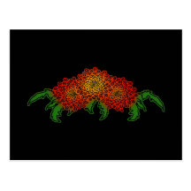 Chrysanthemums Motif Postcards