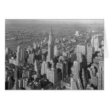 Chrysler Building and Queensboro Bridge NYC 1932 Greeting Card