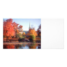 Church in Autumn Photo Card