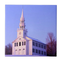 Church in snow tile