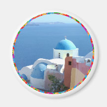 Church Views on Santorini, Greece Magnets