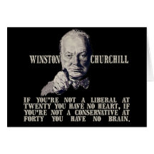 Churchill on Conservatives and Liberals Greeting Card