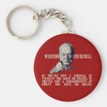 Churchill on Conservatives and Liberals Keychain