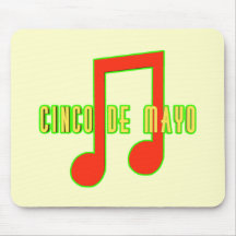 Cinco de Mayo Musical Note T-shirts and Gifts Mousemats
