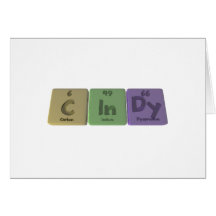 Cindy as Carbon Indium Dysprosium Greeting Cards