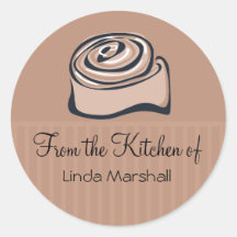 Cinnamon Bun From the Kitchen Of Baking Round Stickers