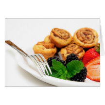 Cinnamon Rolls and Berries Greeting Cards