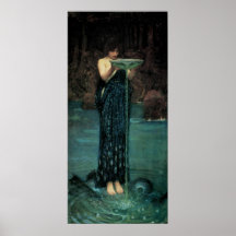 Circe Invidiosa, JW Waterhouse, Vintage Victorian Poster