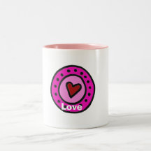 Circle Heart Doodle Mugs