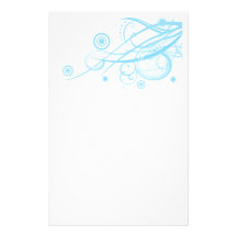 Circles and Loops Retro Aqua Stationery