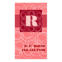 Circles & Stripes Monogram Business Card Template