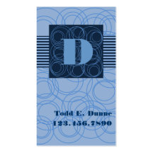 Circles & Stripes Monogram Business Card Templates