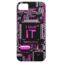 Circuit Pink 'I l.ove IT' iPhone 5 case