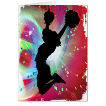 Circular Colorburst with Cheerleader Card