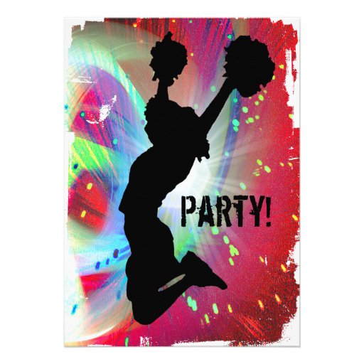 Circular Colorburst with Cheerleader Personalized Announcements