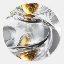 Circumvoluted Abstract Round Stickers