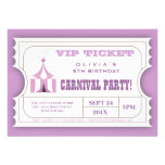 Circus Carnival Birthday Party Ticket Invitation