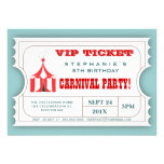 Circus Carnival Party Ticket Admission Invitation