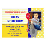 Circus Elephant Big Top Birthday Invitations Boy