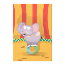 Circus Elephant Gallery Wrapped Canvas
