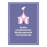 Circus Tent & Elephant Girl's Birthday Party Personalized Announcements