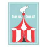 Circus Tent & Elephant Kids Birthday Party Personalized Invitations