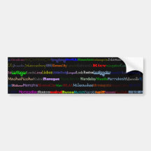 Cities Of The World Text Design I Bumper Sticker