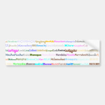 Cities Of The World Text Design II Bumper Sticker