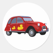 Citroen 2CV Ente Runde Aufkleber