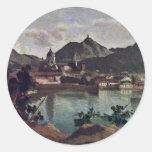 City And Lake Como, Italian: La Città E Il Lago Di Round Sticker