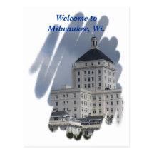 city building postcard
