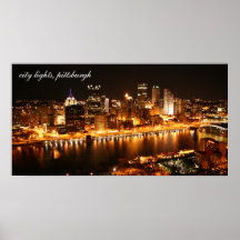 city lights, pittsburgh print
