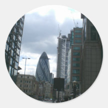 City of London Buildings Round Stickers