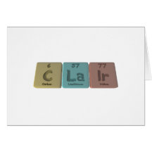 Clair as Carbon Lanthanum Iridium Greeting Cards
