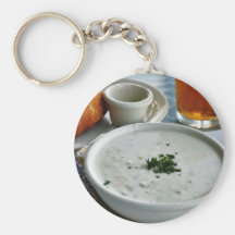 Clam Chowder With Beer And Sour Dough Bread Keychain