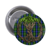 Clan MacLaren Tartan And Celtic Tree Of Life Pinback Button