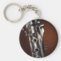 Clarinet Gift on Gold Spotlight Background Keychain