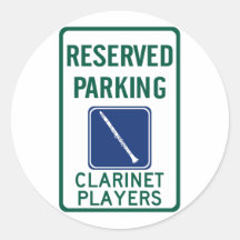 Clarinet Players Parking Round Sticker