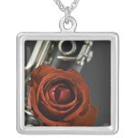 Clarinet Red Rose Necklace