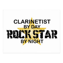 Clarinetist Rock Star by Night Postcards