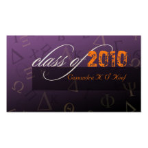 Class of 2010 ~ Greek alphabets profile card Business Card
