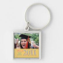 Class of 2011 Balloons Graduation Photo Keyring Keychain